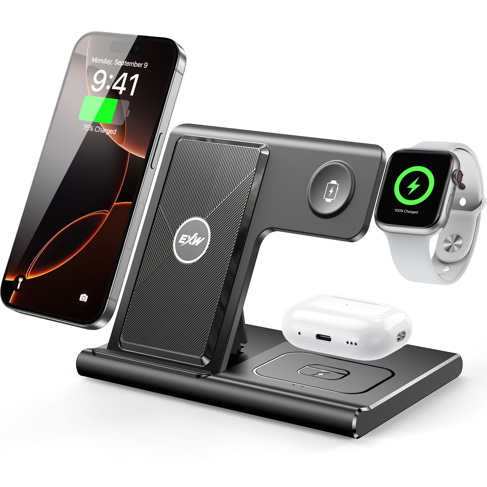 All-in-One Wireless Charging Station – 3 Devices, 15W Fast Charging
