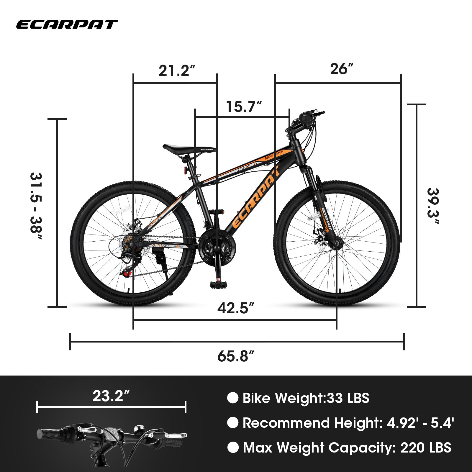 A24299 24 Inch Mountain Bike Bicycle For Adults Aluminium Frame Bike Shimano 21-Speed With Disc Brake