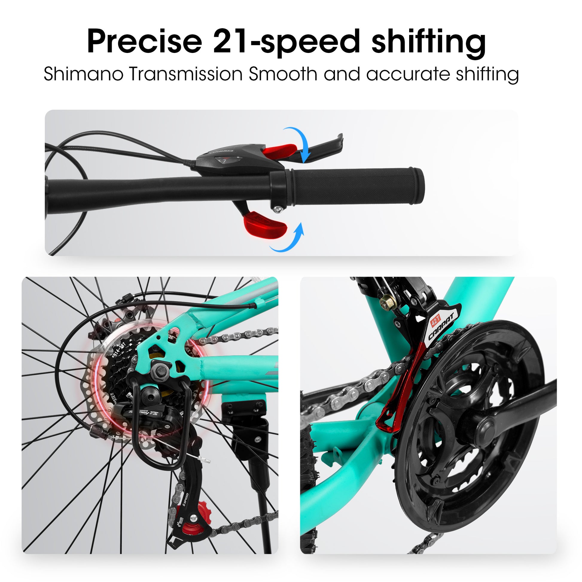 A26207 26 Inch Steel Frame Shock Fork Plus Shock Absorber 21-speed Unisex Mountain Bike