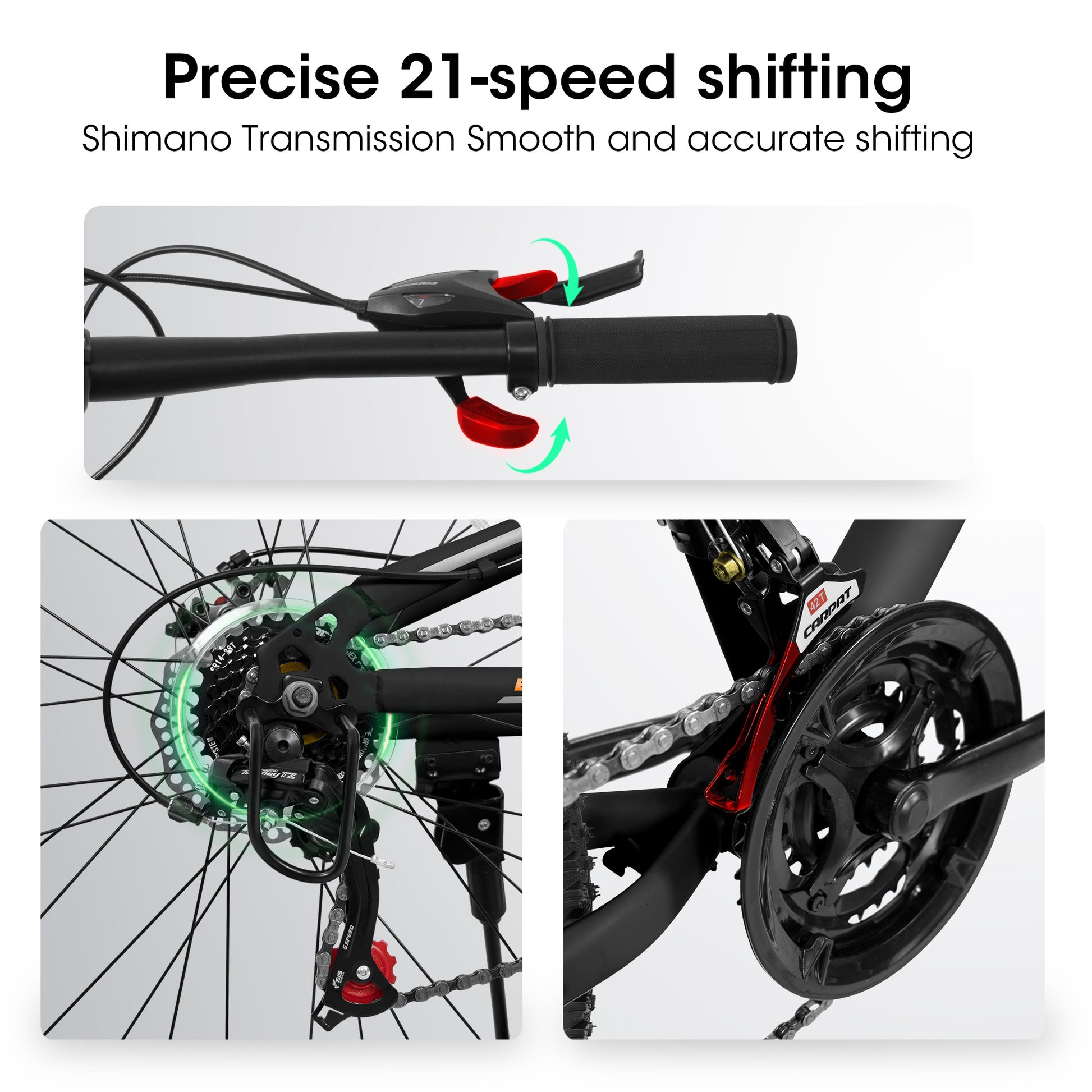 A26207 26 Inch Steel Frame Shock Fork Plus Shock Absorber 21-speed Unisex Mountain Bike